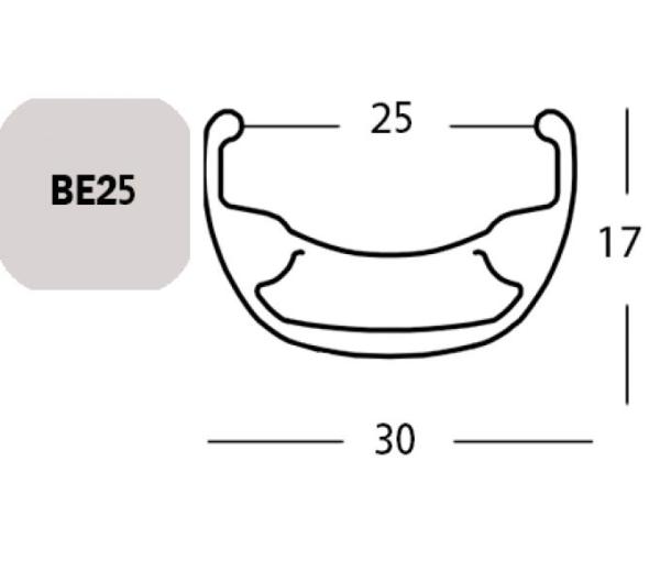 Exal FELGE BE 25, 27,5" 32L SCHW 25-584 VL:6,5MM EINFACHOESEN