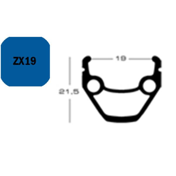Exal FELGE ZX 19, 28" 32L SILB 19-622 VL:6,5MM EINFACHOESEN