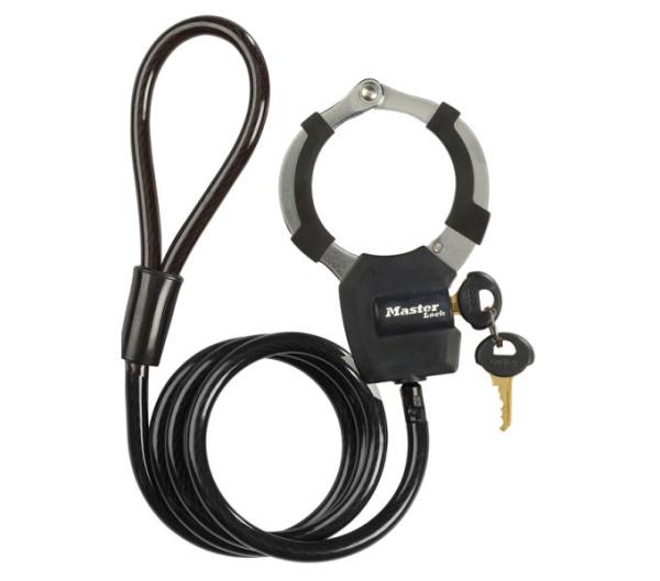 Master Lock Handschellenschloss Street Cuff 8275 Schwarz 1000 mm Schl&uuml;ssel