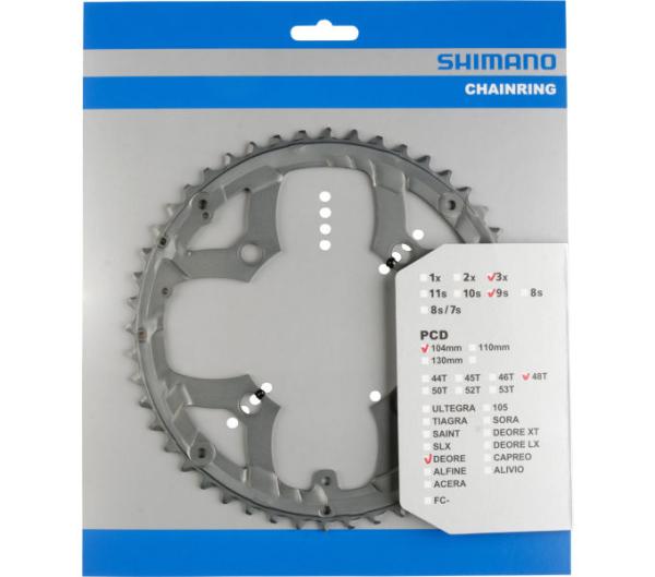 SHIMANO Kettenblatt DEORE FC-M590, FC-M591 48 Z&auml;hne f&uuml;r KSR